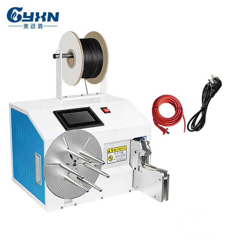Semi automatic wire winding and tying machine